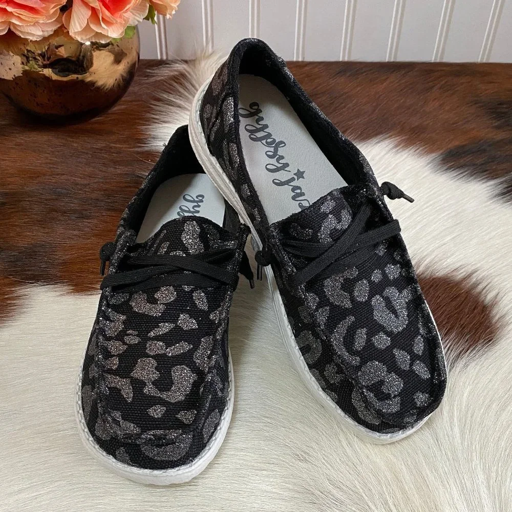 Gypsy Jazz Dexter Black Animal Print Slip On Sneakers 💖🖤 - Picture 6 of 6